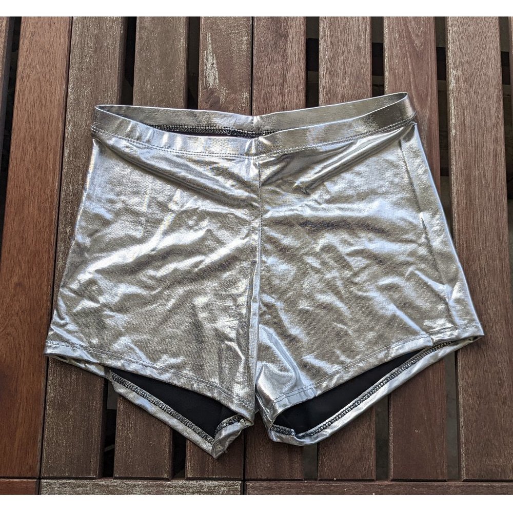 💜✨NWOT Metallic Silver Boy Shorts